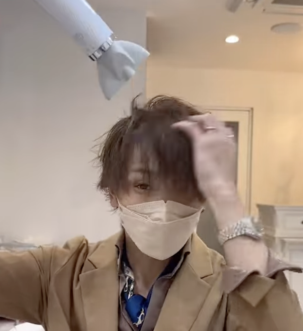 最初に地肌から乾かす